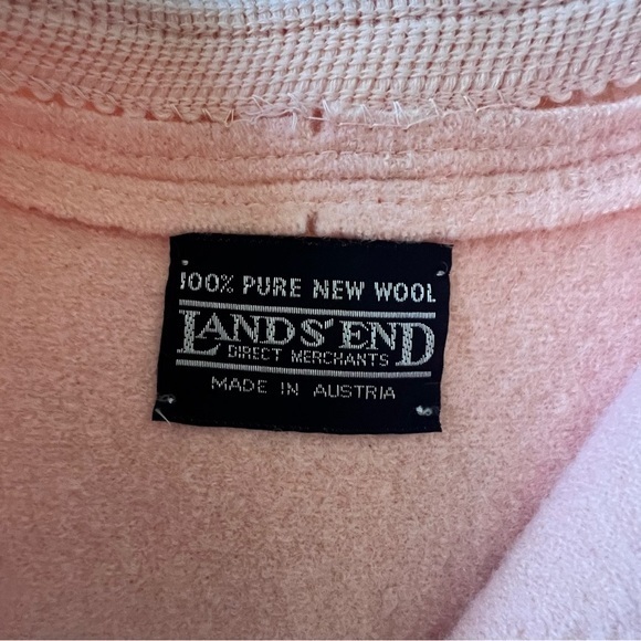 VINTAGE LANDS END blush pink 100% wool blazer jacket heavy western boho SIZE 14 - Picture 2 of 10
